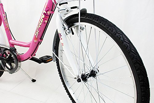 24 Zoll Kinderfahrrad Cityfahrrad Mädchenfahrrad Kinder City Fahrrad Citybike Starlet Pinkweiss 6 Gang SHIMANO mit Korb - 7