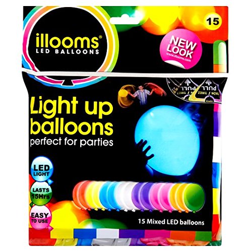 illooms - LED Luftballons, 15 Stück -mehrfarbig- leuchten bis zu 15 Stunden, Hochzeit Gebutstag Party