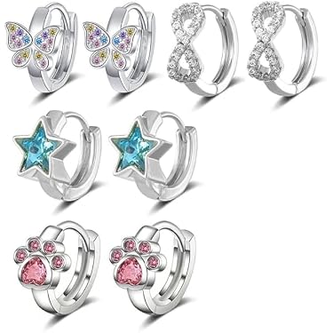 Teenie-Weenie D3SDO016P - Orecchini da bambina, in argento e zirconi, a forma di cuore, colore: Rosa