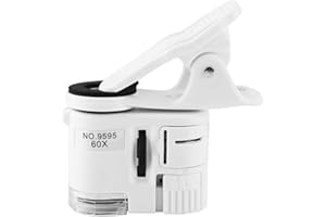 QIILU 9595W 60X Szkło Powiększające światło LED UV Mini Klips do Telefonu Komórkowego Mikroskop Lupa do Telefonu Komórkowego Mikroskopy Cyfrowe CO Otrzymasz Otrzymasz 1 Mini Mikrofon