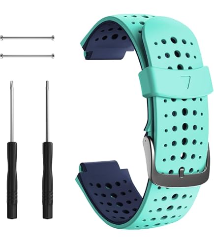 Fit-power Soft Silicone Replacement Watch Band for Garmin Forerunner 235/235 Lite/220/230/620/630/735 Smartwatch (Black/White Fit-power Soft Silicone Replacement Watch Band for Garmin Forerunner 235/235 Lite/220/230/620/630/735 Smartwatch (Black/White