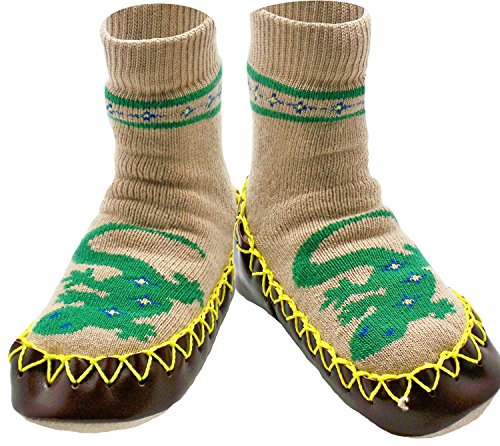 Konfetti Leaping Lizard Gecko Kids Swedish Moccasins House Slippers Shoes  Boys and Girls Slipper Socks Home Footwear for Toddlers, Pre-Schoolers