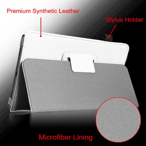 Fintie Samsung Galaxy Tab 4 7.0 Hülle Case – Slim Fit Folio Kunstleder Schutzhülle Cover Tasche mit Ständerfunktion für Samsung Galaxy Tab 4 7.0 T230 T235 (7 Zoll) Tablet, Weiß - 5
