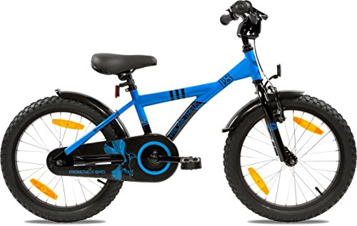 PROMETHEUS Kinderfahrrad 18 Zoll Jungen in Blau & Schwarz mit Seitenständer | V-Brake und Rücktrittbremse | ab 6 Jahren | 18″ BMX Edition 2017 - 3