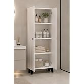 Meltem No.1 &Ccedil;ok Ama&ccedil;lı Banyo Dolabı Ayarlanabilir Raflı Kapaklı Havlu ve Temizlik Dolabı