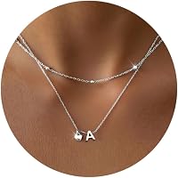 BodyBonita Collana Con Iniziale A Minuscola A Cuore - Placcata Oro 16K, Catena Regolabile 16-18 Pollici, Gioiello Personalizzato Donna