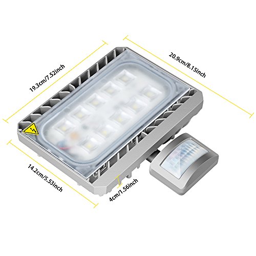 GOSUN® Super Hell 50W LED Fluter Mit Bewegungsmelder, 4500lm, Kaltweiß 6000-6500K, Wasserdicht IP65, CREE SMD5050, 120° Abstrahlwinkel, LED Flutlicht Außenleuchten, 36 Monate Garantie - 7