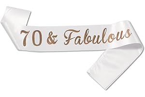 JEKUGOT 70th Birthday Sash 70th Birthday Decorations for Women Birthday Sash for Women 70th Sash for Birthday Party, White