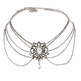 Länge Trachten Halskette mit Zierelement aus Strass-Steinen und Schmucksteinen: ca. 38 cm + 7 cm Verlängerungs-Kette