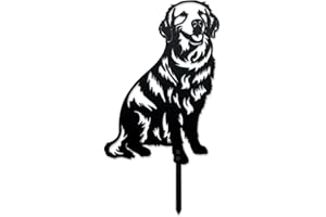 WADORN Piquet Décoratif en Métal de Chien - Statue d'Extérieur Jardin Golden Retriever Silhouette - Art en Métal Ornement Cadeau pour Pelouse, Cour et Patio