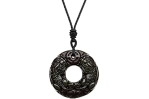 COAI Mens Womens Pixiu Piyao Stone Pendant Necklace