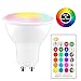 Produktbild RGBW LED Bulb, 8W GU10 Color Changing Spotlight Bulb, IR Remote Control Atmosphere Lighting LED Lamp Flash Strobe Fade Mode Bar KTV Decorative Lights Smart Home Light