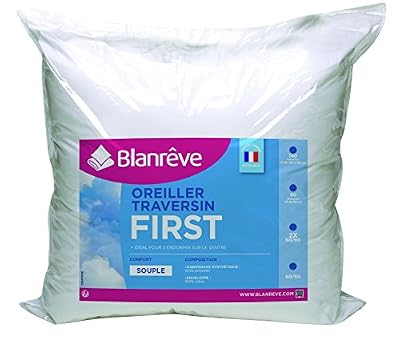 Blanrêve Lot de 2 Oreillers First Syntech Polyester Blanc 60 x 60 cm