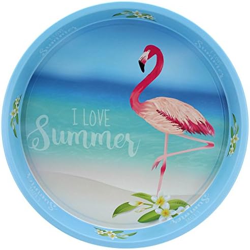 Flamingo Blue Round Tray 33 cm Diameter