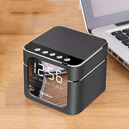 Preisvergleich Produktbild ZXY Kabelloser Stereo-Sound-Lautsprecher, tragbarer intelligenter Lautsprecher mit Wecker Bluetooth 4.1 Integriertes Mikrofon TF-Karte LCD-Display 8H Spielzeit,C