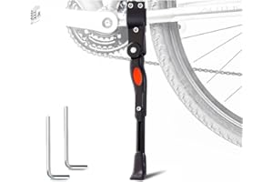 NOKDAL Cavalletto Bicicletta Cavalletto Bici MTB Regolabile Cavalletto Laterale Bici Alluminio Cavalletto Ebike MTB Cavalletto Centrale Moto per 24”-28” E-Bike Mountain Bike Bici da Strada Biciclette