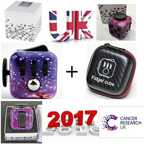 B-CREATIVE - SPECIAL EDITION FIDGET CUBE 'STARRY NIGHT/GALAXY PURPLE' 2017 Relaxation✔ Meditation✔ Therapy✔ ADHD✔ Stress relief✔ Anxiety✔ ADD✔ Concentration Tool✔ Desk Toy✔ Fun Dice *ACTUAL UK SELLER* (Purple Starry Night (Galaxy) Cube + Carry Case)
