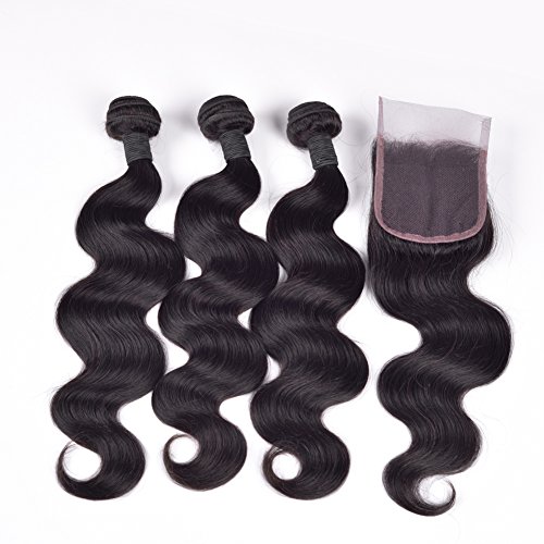 RUIYUReal Hair Extensions, Peruvian, 8A, Wavy, 3 Bundles, Pack of 3