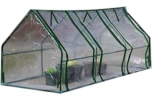QOXEZY Campana da giardino in polietilene, serra da giardino, serra senza fondo, trasparente, per conservare il calore, per piante e verdure (1,8 m x 0,9 m x 0,9 m)