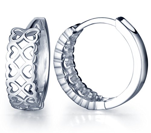 Infinito U - Pendientes Aros Pequeños de Plata de Ley 925 para Mujer Chicas Niña