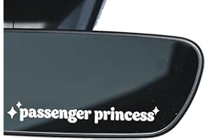 FUGLUS 4 Pezzi Passenger Adesivi Auto Divertenti "Passenger Princess",Sticker auto Adesivi in Vinile di Alta Qualità per Specchietti e Finestrini per Donne con Design Unico(Bianco)