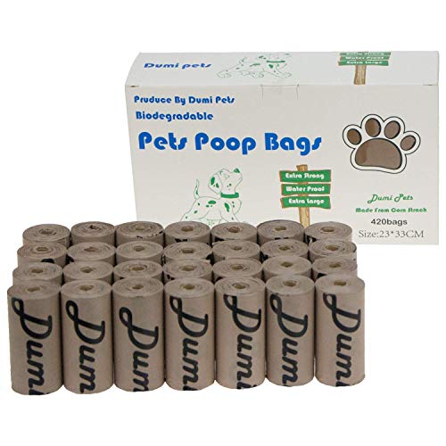 Dumi Bolsas para Caca de Perro, 420 Unidades, Bolsas de residuos para Perros, respetuosas con el Medio Ambiente y biodegradables, a Prueba de Fugas, extragrandes Gruesas y Fuertes