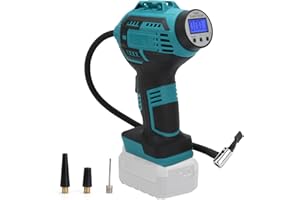 JUDANNA Compresor de batería para batería Makita de 18 V, compresor de aire inalámbrico, bomba de aire eléctrica para bicicleta/coche/pelota, 130 psi, parada automática, lámpara LED (se entrega sin batería y