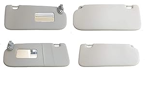 AUTOFORNITURE ITALIA ALETTA PARASOLE DESTRA + SINISTRA GRIGIO CHIARO CON SPECCHIO COMPATIBILE CON I20 2008-2017