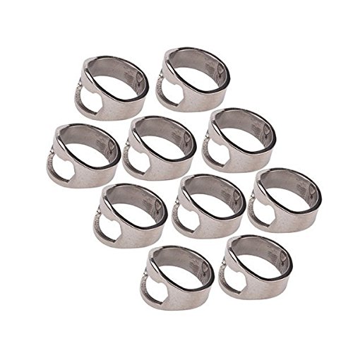 Flaschenöffner Ring-NUOLUX Edelstahl Finger Ring Bottle Opener-10ST