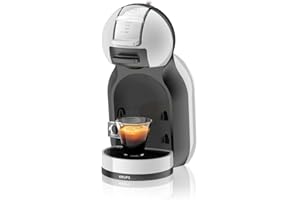 NESPRESSO Nescafé Dolce Gusto Mini Me S KP123B Krups Cafetera de cápsulas con 15 bares de presión, capacidad 0.8 L, bebidas frías o calientes, modo Eco, Play&Select, Thermoblock, 35 tipos café, color gris/negro