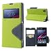 Produktbild NessKa® Hülle Für Sony Xperia X (F5121/F5122) | Hülle in Grün | Handyhülle mit Kartenfach Fenster und Standfunktion Schutzhülle Flip Case Cover Etui Book Tasche aus hochwertigem Kunstleder