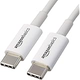 Amazon Basics Cable USB tipo C a USB tipo C 2.0, 0.9 m, Blanco