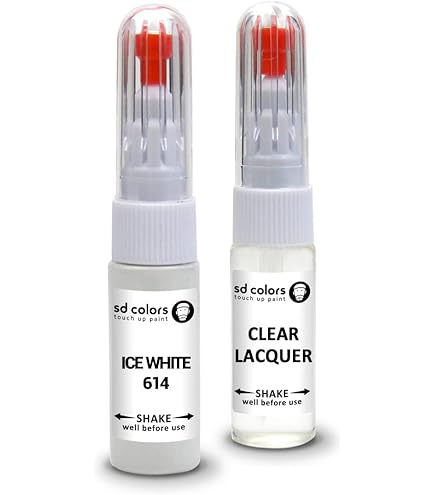 Bombe Peinture Blanc Mat TRISTARcolor Peinture Voiture Crayon De Retouche Peinture Pour Volvo 614 Ice White/Blanc Glace Peinture De Base Vernis Clair 50 Ml Chacun Bombe Peinture Pare Choc