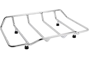 AUFER Motorcycle Chrome Trunk Luggage Rack Top Rail Carrier Compatible with for Touring Road King Street Glide Road Glide Electra Glide CVO Ultra Limited Tour Pak Pack 1984-2022
