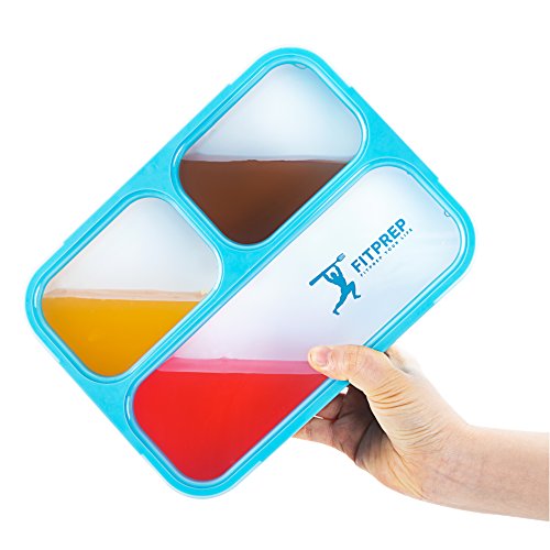 FITPREP® Premium Lunchbox I Meal Prep I Bento box I 3 Fächer + Löffel I Auslaufsicher – auch jede Kammer untereinander I Mikrowellengeeignet (ohne Deckel) I BPA frei I Beste Qualität für Kinder und Erwachsene - 3