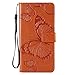 Produktbild 6City8Ni Ledertasche BookStyle Luxus 3D Butterfly Slim Leder Hülle Schutzhülle Scratch Bumper Flip Folio Wallet Stand Case Card Slots Pocket Shell Magnetverschluß Etui Case für Samsung Note 9