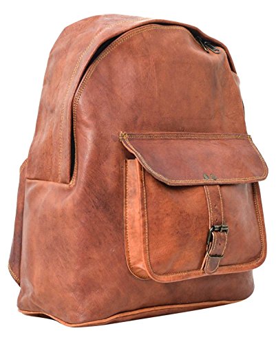 Preisvergleich Produktbild Gusti Leder Nature Stanley Rucksack Lederrucksack 13" gepolsterte Rückenseite Ranzen Arbeitstasche Damen Herren Praktisch Groß Braun M100bn-8