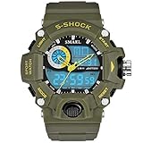 Blisfille Herren Armbanduhren Automatik Wasserdicht LED Herrenuhr Multifunktional Dunkel Grün Outdoor Sportuhr Armbanduhr Automatikuhr