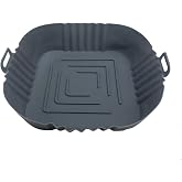 BUFFER&reg; Renkli Isıya Dayanıklı Yıkanılabilir Silikon Fırın Ve Airfryer Kare Model Pişirme Matı 20 Cm (gri)