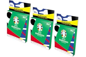 Generisch Topps UEFA Euro 2024 Sticker - Football Euro Collectible Sticker - Selection (3 Eco Blisters)