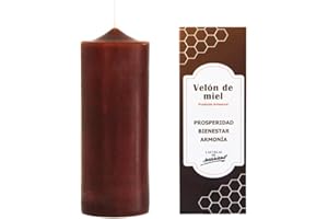 VELAS MARIANO Velón Artesanal de Miel – Vela Ritualizada para Endulzar, Armonizar y Atraer Suerte | Aroma Natural para Concentración y Bienestar | Hecho a Mano con Cera de Miel