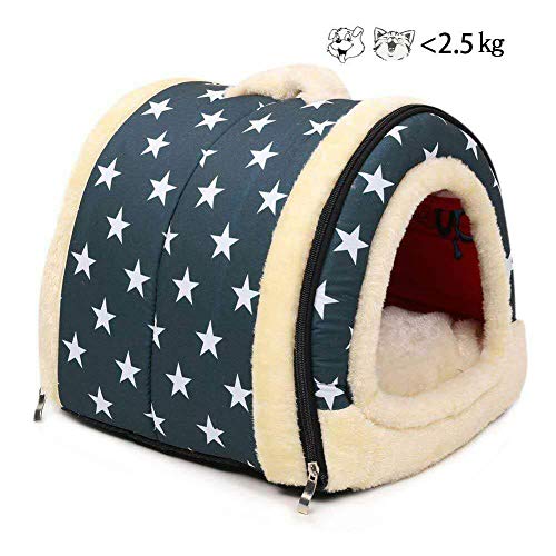 Enko 2 en 1 Cómodo Casa para Mascotas y Sofá, De Alta Calidad En Interiores y Exteriores Portátil Plegable de Cama Para Perro / Cama Para Gato. Una Casa Caliente Para su Mascota.(<3kg de mascota)