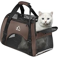 Hundetasche, Terra Hiker Hundetragetasche, Katzentragetasche, Tragetasche Transporttasche Transportbox für Kleine Hunde und Katzen Unter 5 KG (Braun)