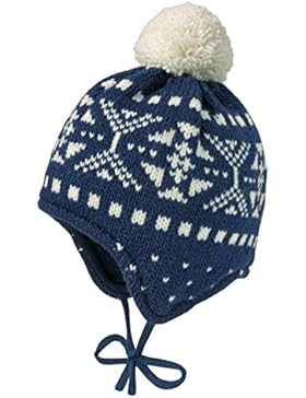 maximo Baby-Jungen Mütze Schneeflocke, Pompon, Bindeband
