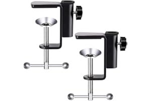 BYHLYH 2 Pack Desk Clamp Metal Table Mounting Clamp for Microphone Arm Stand Table C Clamp Desk Table Mount Clamp for Monitor Mount Stands Workstation