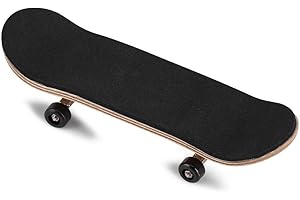 MAGT Finger Skateboards, 1Pc 5 layered Maple Wooden+Alloy Fingerboard Finger Skateboards With Box Reduce Pressure, relaxing your brain, Kids Gifts (Black)