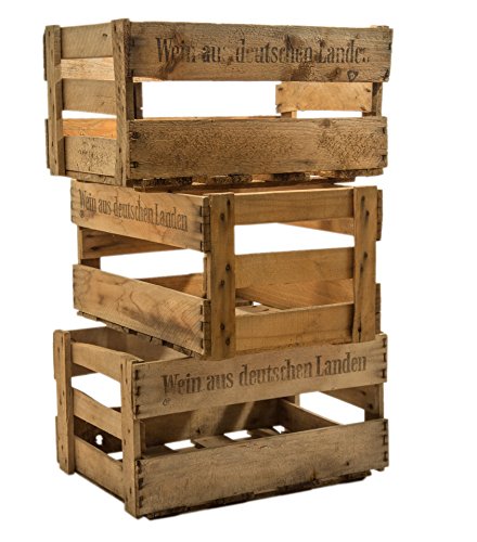 3 Stück Schöne originale Weinkisten mit Aufschrift 46cm x 30,5cm x 24cm - 2
