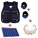 Produktbild TILY Nerf Krieg Taktische Gewehr Stock Dart Ausrüstung Set für Nerf N-Streik Elite Serie Blasters Toy Gun (2 Wrister + 1 Taktische Weste Jacke + 1 Schutzbrille Gläser + 20pcs Blue Foam Darts)