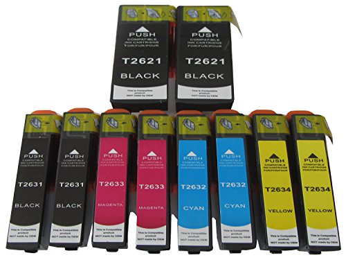 10 komp. XXL Druckerpatronen für Epson Expression Premium xp 510 520 600 605 610 615 620 625 700 710 720 800 810 820 2 x schwarz 2 x photoschwarz 2 x blau 2 x rot 2 x gelb