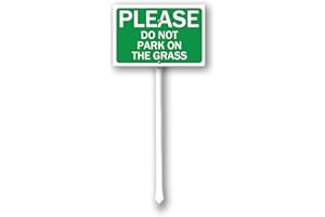 GEROCLONUP Please do not Park on The Grass Sign, 12" x 8" Yard Sign with Stake, Easy to Mount, Lawn Sign